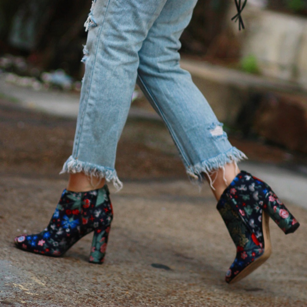 Sam Edelman Floral Brocade Booties